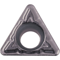 TPMT 221 XQ PV7025, 1/64″ Corner Radius, 1/8″ Thick, 1/4″ Inscribed Circle, TiCN (MEGACOAT), Triangle, Turning Indexable Insert - Exact Tooling