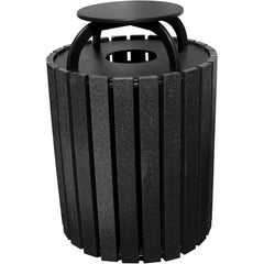 Trash Receptical Poly Rain Cap Round 49 Gal-Black - Exact Tooling