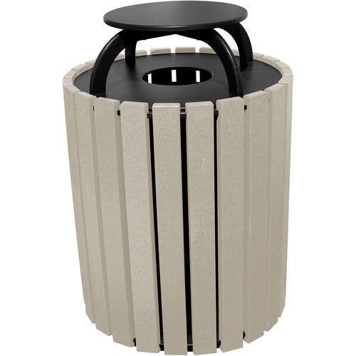 Trash Receptical Poly Rain Cap Round 49 Gal-Sand - Exact Tooling