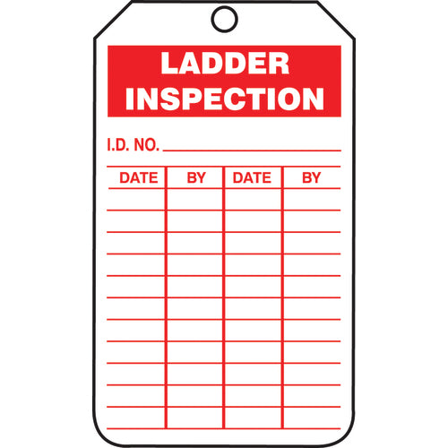 Ladder Status Tag, Ladder Inspection, 25/Pk, Cardstock - Exact Tooling