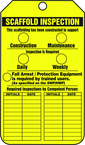 Scaffold Tag, Scaffold Inspection (Checklist)/Key Responsibility, 25/Pk, Plastic - Exact Tooling
