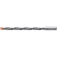 ‎3/8″ Dia. × 0.394″ Shank × 5-7/16″ Flute Length × 7-3/32″ OAL, 140°, 2xD Flute, Coolant Thru, DIN 6535 HA, Round Solid Carbide Drill A6589DPP-3/8IN - Exact Tooling
