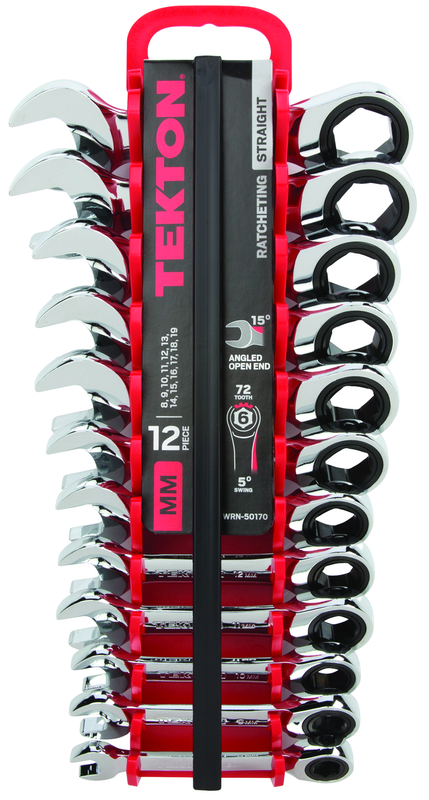 12-Pc. Stubby Ratcheting Combination Wrench Set (8-19mm) - Exact Tooling