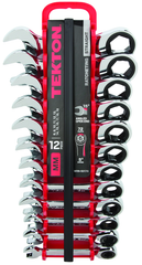 12-Pc. Stubby Ratcheting Combination Wrench Set (8-19mm) - Exact Tooling