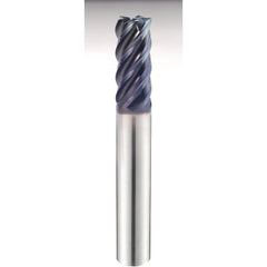 1 1/4″ × 1 1/4″ × 2 5/8″ × 5 1/2″ 5 Flute 0.0600'' C/R Carbide End Mill-Plain Shank - Y-Coating - Exact Tooling