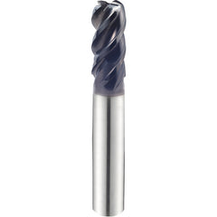 5/8″ × 5/8″ × 3 1/4″ × 6″ 4 Flute 0.1250″ C/R Carbide End Mill-Plain Shank - Y-Coating - Exact Tooling