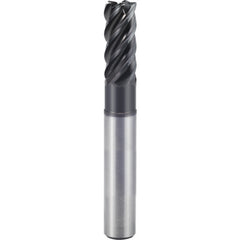 1/4″ × 1/4″ × 3/8″ × 4″ 5 Flute 0.0300″ C/R Carbide End Mill-Plain Shank - Y-Coating - Exact Tooling