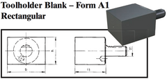 VDI Toolholder Blank - Form A1 Rectangular - Part #: CNC86 B50.125.160.120 - Exact Tooling