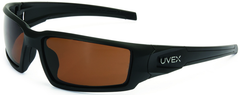 Hypershock Matte Black Frame - Espresso Polarized Lens Safety Glasses - Exact Tooling