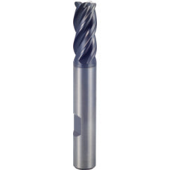 18 × 18 × 24 × 84 mm 4 Flute 2mm C/R Carbide End Mill-Flat Shank - Y-Coating - Exact Tooling