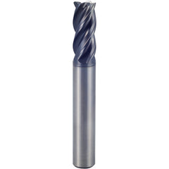 1″ × 1″ × 3″ × 6″ 4 Flute 0.2500″ C/R Carbide End Mill-Plain Shank - Y-Coating - Exact Tooling