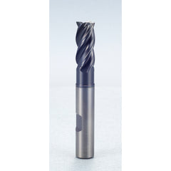 1/2″ × 1/2″ × 5/8″ × 5″ 4 Flute Square End Carbide End Mill-Flat Shank - Y-Coating