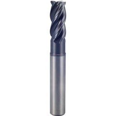 1/8″ × 1/8″ × 5/32″ × 3″ 4 Flute 0.0100″ C/R Carbide End Mill-Plain Shank - Y-Coating - Exact Tooling