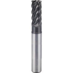 3/8″ × 3/8″ × 1/2″ × 4″ 6 Flute 0.0900'' C/R Carbide End Mill-Plain Shank - Y-Coating - Exact Tooling