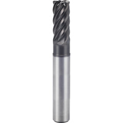 1″ × 1″ × 1 1/4″ × 4″ 6 Flute 0.1250″ C/R Carbide End Mill-Plain Shank - Y-Coating - Exact Tooling