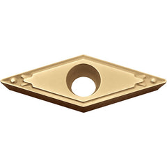 VBMT 331 HQ CA5515, 1/64″ Corner Radius, 3/16″ Thick, 3/8″ Inscribed Circle, TiCnulll2O3/TiN, Diamond, Turning Indexable Insert - Exact Tooling