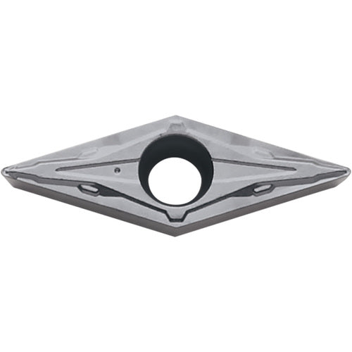 VCMT 151505 PP TN610, 0.0079″ Corner Radius, 3/32″ Thick, 3/16″ Inscribed Circle, TiCN, Diamond, Turning Indexable Insert - Exact Tooling