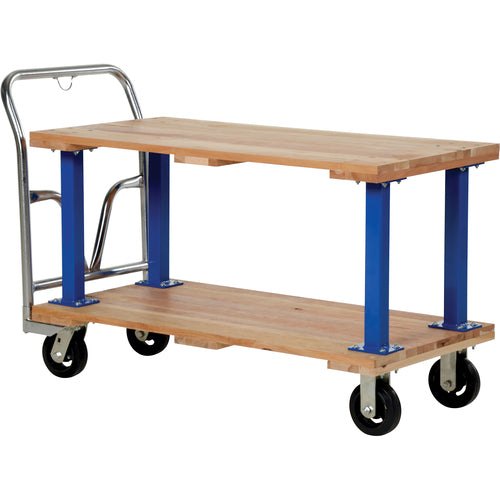 Double Deck Hardwood Platform Cart 24 × 48 - Exact Tooling