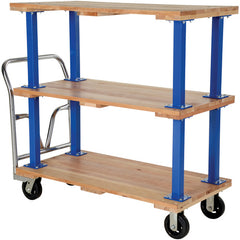 Triple Deck Hardwood Platform Cart 24 × 48 - Exact Tooling