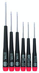 6 Piece - T6; T7; T8 x 40mm; T9; T10 x 50mm; T15 x 60mm - Precision Torx Screwdriver Set - Exact Tooling