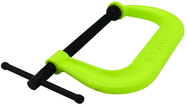 Drop Forged Hi Vis C-Clamp, 2" - 12-1/4" Jaw Opening, 6-5/16" Throat Depth - Exact Tooling