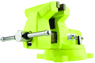 1550, High-Visibility Safety Vise, 5" Jaw Width, 5-1/4" Jaw Opening - Exact Tooling