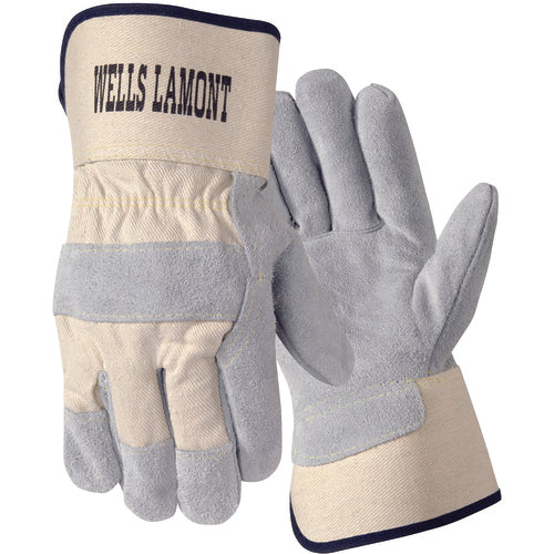 Size L Leather Palm Safety Cuff Glove Y3014L - Exact Tooling