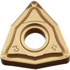 WNMG 432 CJ CA515, 1/32″ Corner Radius, 3/16″ Thick, 1/2″ Inscribed Circle, TiCnulll2O3/TiN, Trigon, Turning Indexable Insert - Exact Tooling