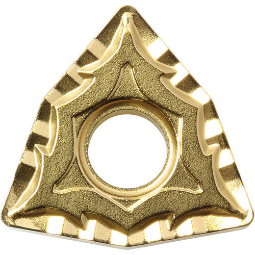 WNMG 432 CQ CA515, 1/32″ Corner Radius, 3/16″ Thick, 1/2″ Inscribed Circle, TiCnulll2O3/TiN, Trigon, Turning Indexable Insert - Exact Tooling