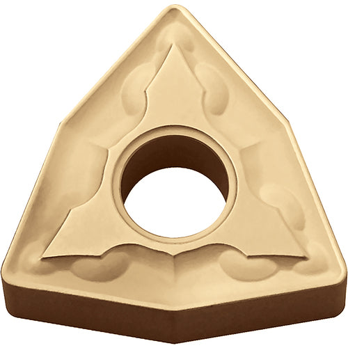 WNMG 432 GS CA525, 1/32″ Corner Radius, 3/16″ Thick, 1/2″ Inscribed Circle, TiCnulll2O3/TiN, Trigon, Turning Indexable Insert - Exact Tooling