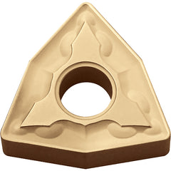 WNMG 432 GS CA5525, 1/32″ Corner Radius, 3/16″ Thick, 1/2″ Inscribed Circle, TiCnulll2O3/TiN, Trigon, Turning Indexable Insert - Exact Tooling