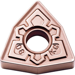 WNMG 433 KG CA320, 3/64″ Corner Radius, 3/16″ Thick, 1/2″ Inscribed Circle, TiCnulll2O3/Ti, Trigon, Turning Indexable Insert - Exact Tooling