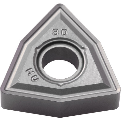 WNMG 432 MU PR005S, 1/32″ Corner Radius, 3/16″ Thick, 1/2″ Inscribed Circle, MEGACOAT HARD, Trigon, Turning Indexable Insert - Exact Tooling