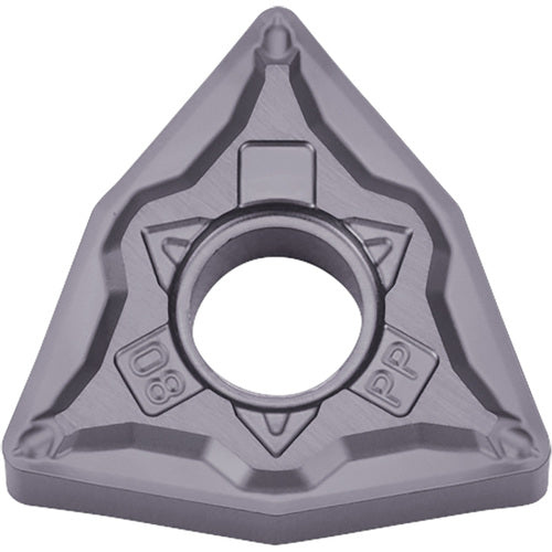 WNMG 432 PP PV7025, 1/32″ Corner Radius, 3/16″ Thick, 1/2″ Inscribed Circle, TiCN (MEGACOAT), Trigon, Turning Indexable Insert - Exact Tooling