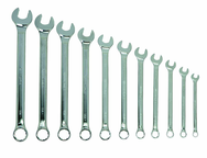 Snap-On/Williams Fractional Combination Wrench Set -- 11 Pieces; 12PT Satin Chrome; Includes Sizes: 3/8; 7/16; 1/2; 9/16; 5/8; 11/16; 3/4; 13/16; 7/8; 15/16; 1" - Exact Tooling