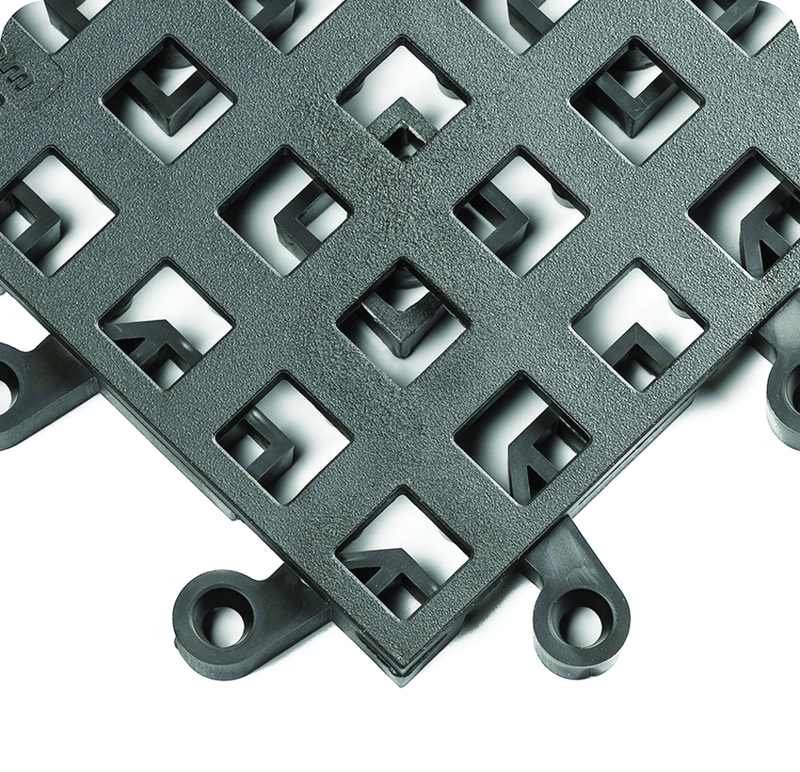ErgoDeck General PupposeÂ Open Egronomic TilesÂ 18" x 18" x 7/8" Thick (Charcoal) - Exact Tooling