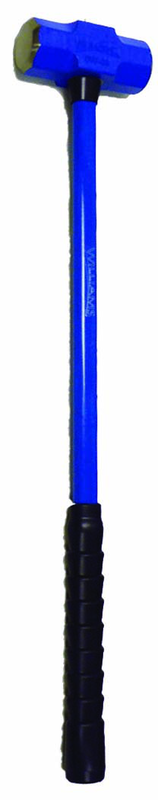 8 lb - 32" Fiberglass Handle - 2" Head Diameter - Soft Steel Sledge Hammer - Exact Tooling