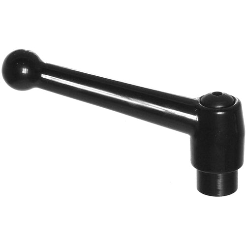 Model 70592, Clamp Lever Size 3 - Zinc Ball Style with Steel Insert, Screw and Spring tapped 3/8″–16 - Exact Tooling