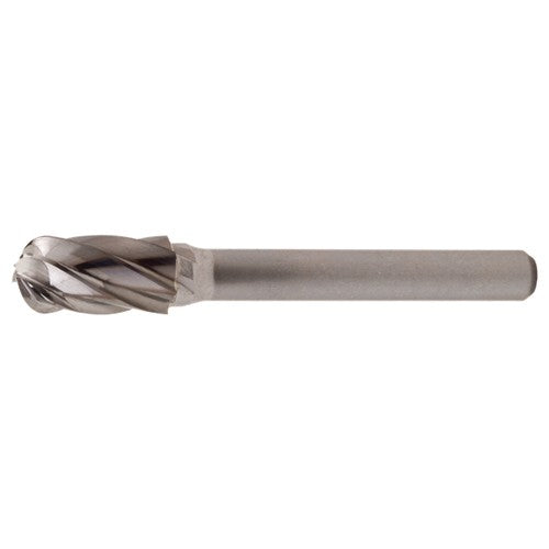 SC-1 Aluminum Cut Solid Carbide Bur-Cylindrical with Ball Nose - Exact Tooling