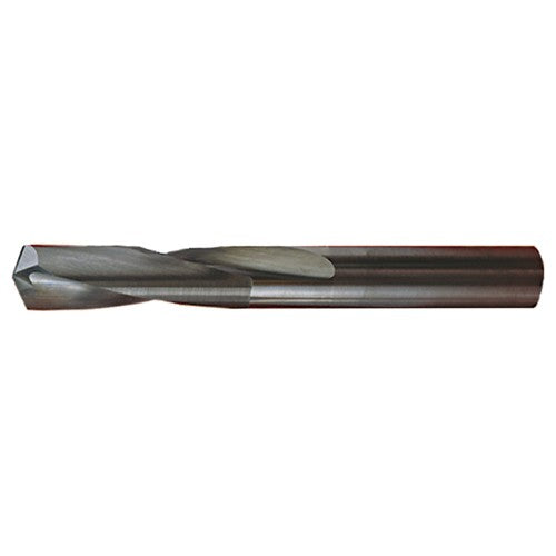 #36 Dia. × 0.106″ Shank × 5/8″ Flute Length × 2″ OAL, Stub, 118°, Bright, 2xD Flute, Round Solid Carbide Drill - Exact Tooling
