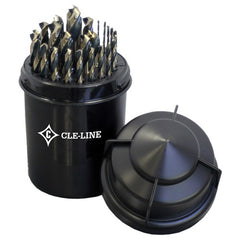 ‎1/16-1/2 RHS / RHC HSS 135 Degree Split Point Bit Barrel™ Black & Gold Jobber Length Drill Set - Black & Gold - Exact Tooling