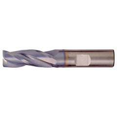 ‎5/8″ × 5/8″ × 1-5/8″ × 4″ RHS / RHC Solid Carbide 3-Flute Square End High-Performance End Mill for Steel and Stainless Steel - Bright - Exact Tooling