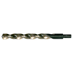 1/2 RHS / RHC HSS 135 Degree Split Point Heavy Duty Parabolic Jobber Length Drill - Black & Gold - Exact Tooling