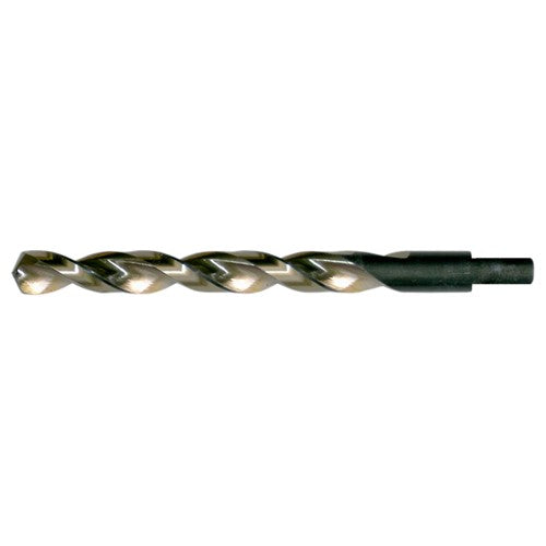 7/16 RHS / RHC HSS 135 Degree Split Point Heavy Duty Parabolic Jobber Length Drill - Black & Gold - Exact Tooling