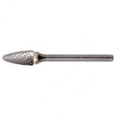 SF-1 Double Cut Solid Carbide Bur-Round Nose Tree Shape - Exact Tooling