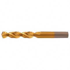 #22 RHS / RHC HSS-CO 8% (M42) 135 Degree Split Point Q-Cobalt Wide Land Parabolic Drill - TiN - Exact Tooling