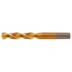 #38 RHS / RHC HSS-CO 8% (M42) 135 Degree Split Point Q-Cobalt Wide Land Parabolic Drill - TiN - Exact Tooling