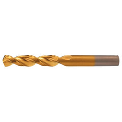 9/64 RHS / RHC HSS-CO 8% (M42) 135 Degree Split Point Q-Cobalt Wide Land Parabolic Drill - TiN - Exact Tooling