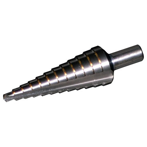 ‎3/16-1/2 × 1/16 RHC HSS 118 Degree Split Point Step Drill - Bright - Exact Tooling