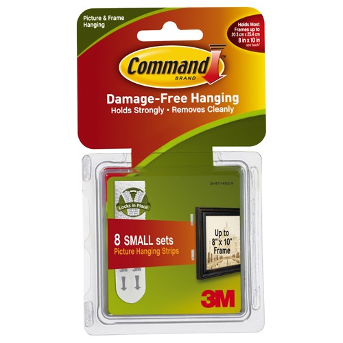 Command Small Picture Hanging Strips 17205-ES 8 Pairs - Exact Tooling
